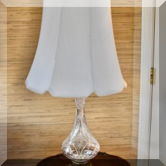 D22. Cut crystal lamp with brass base 32”h - $85